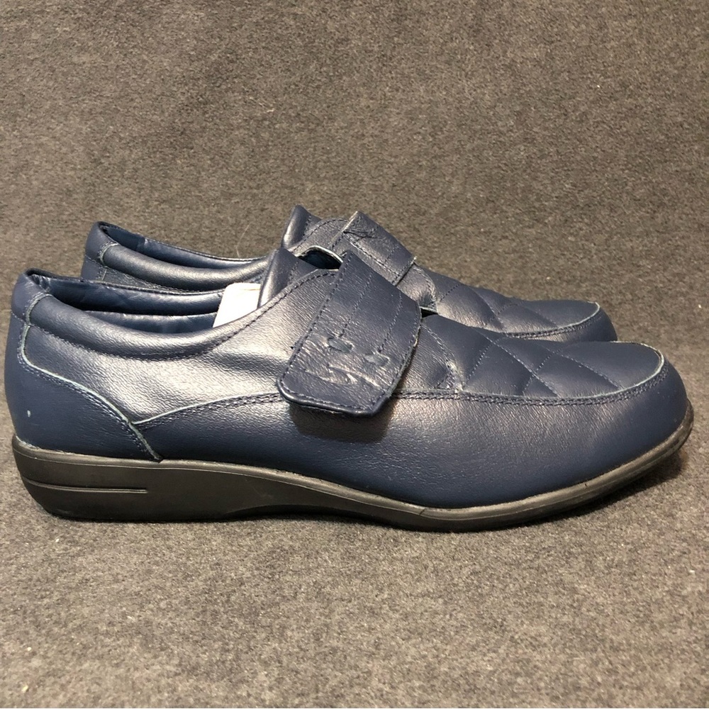Dr Scholls Shoes Womens 11 M Blue Leather Slip On Comfort Flats Loafers 902337